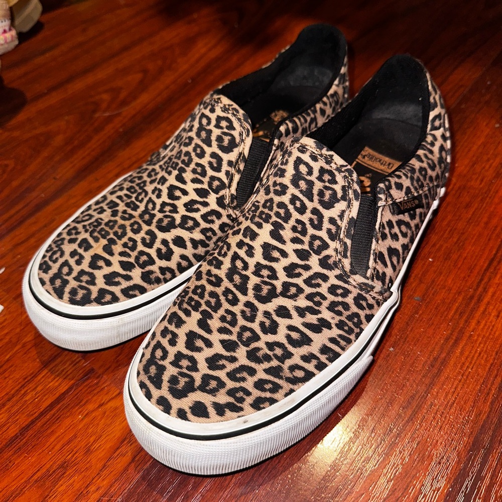 Vans Leopard Print Slip-On Sneakers